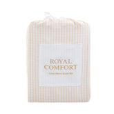 Royal Comfort Striped Flax Linen Blend Quilt Cover Set Soft Touch Bedding - King - Beige